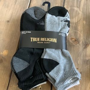 Brand New 10 pack Men’s True Religion Quarter Socks Size 10-13